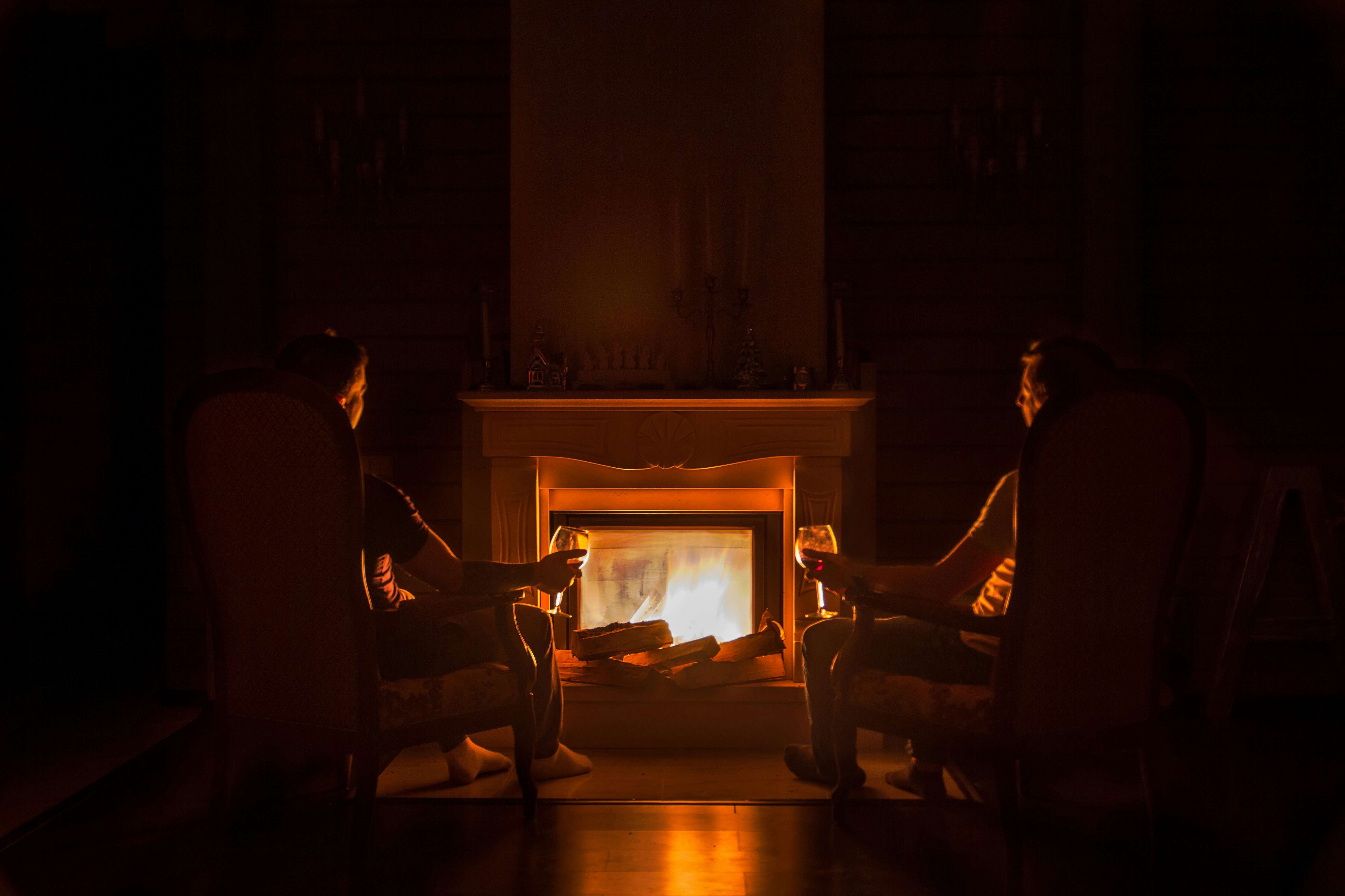 Cozy fireplace